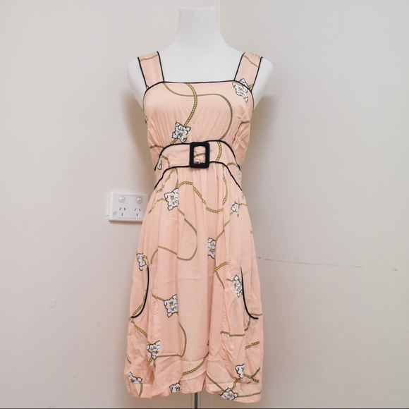 Shakuhachi Size 8 | Mini Vintage Going Out Print Women’s  Belt Dress - Picture 2 of 9